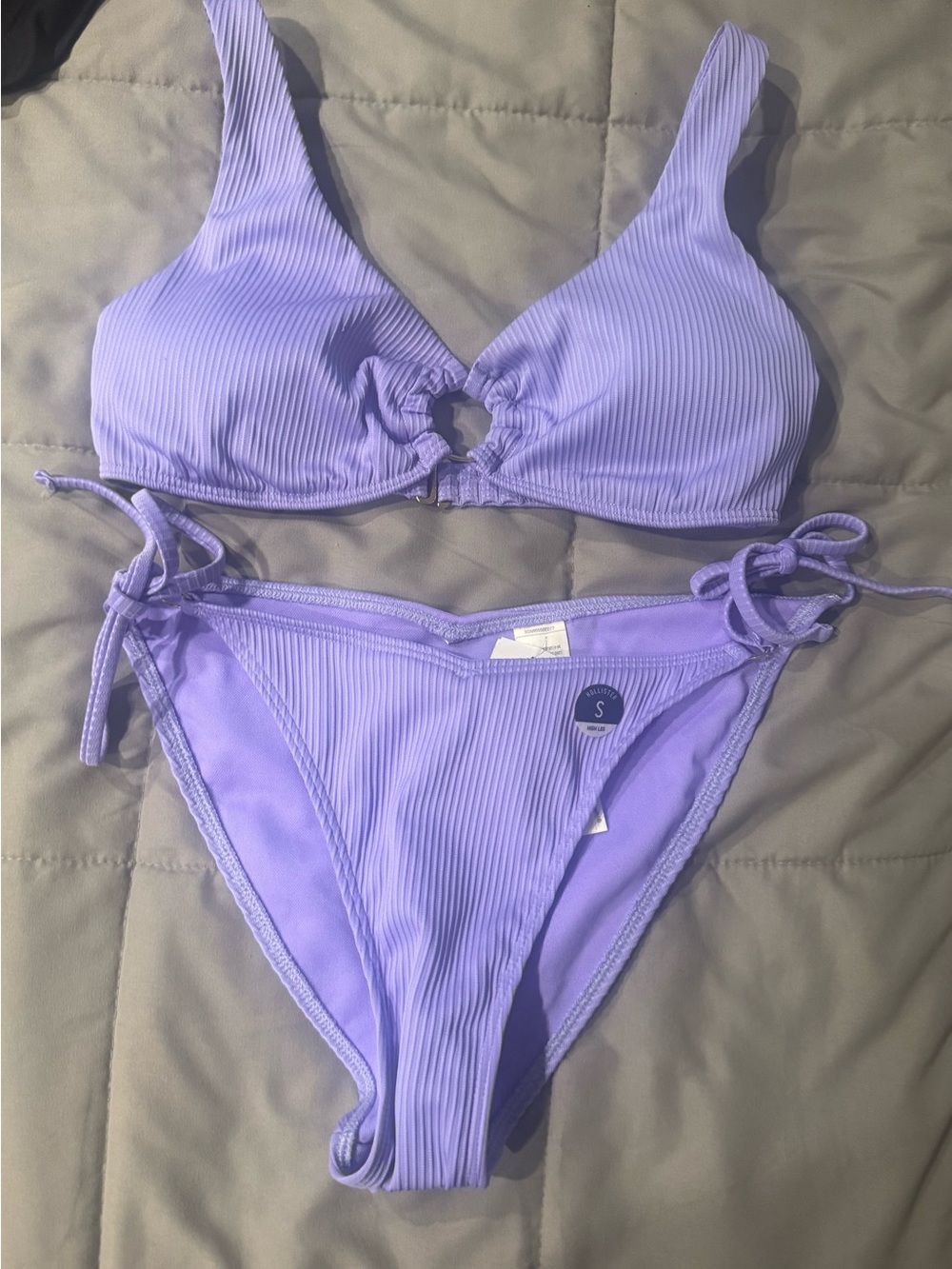 Aerie | Lilac Ribbed Tie-Side Bikini Set